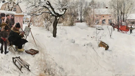 Open-Air Painter. Winter Motif from Åsögatan 145, Stockholm